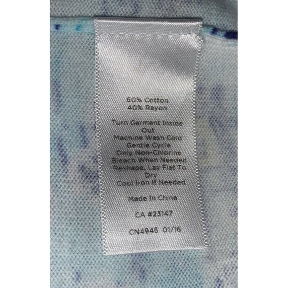 TALBOTS Sz ?? (See Meas) Blue Boating Scene Cotton Button Front Cardigan EUC - Picture 10 of 10